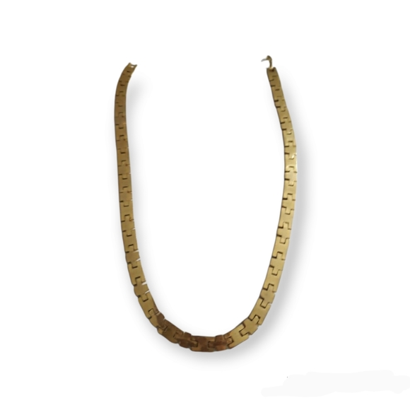 Vtg early 90s Goldtone Womens Womens Chunky Link Necklace Bracelet Jewelry set - Picture 7 of 9